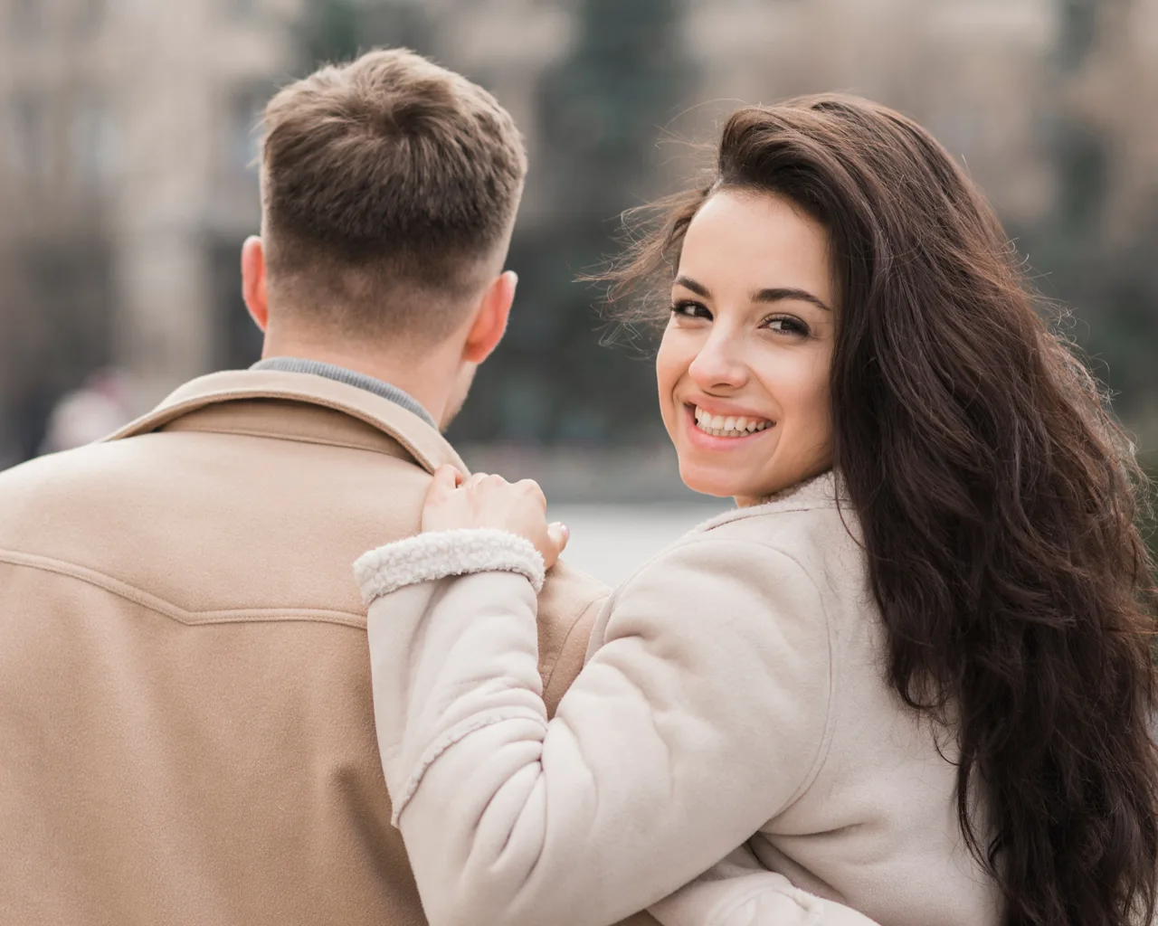 About Loving couple smiling image